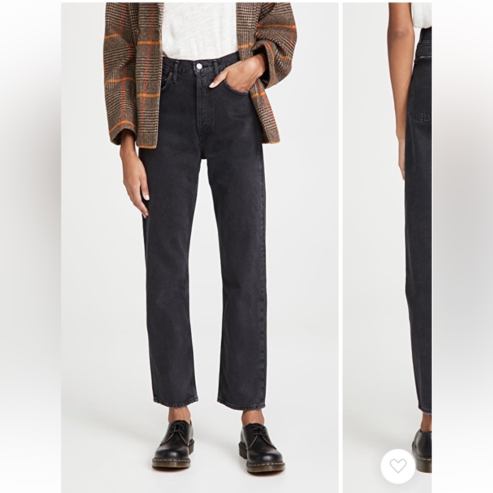 Agolde 90'S PINCH WAIST HIGH RISE STRAIGHT IN BLACK TEA Size 29